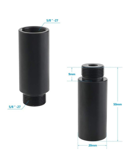 Varilla y Adaptadores CAMVATE 5/8"-27 para Micrófono Blue Yeti