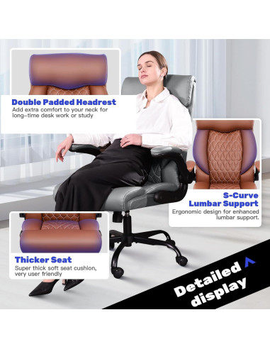 Silla de Oficina Ejecutiva BestGlory con Respaldo Alto y Soporte Lumbar