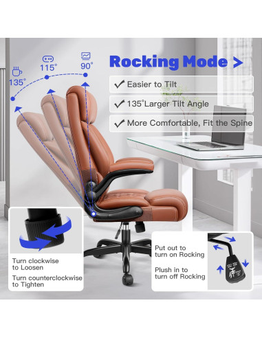 Silla de Oficina Ejecutiva BestGlory con Respaldo Alto y Soporte Lumbar