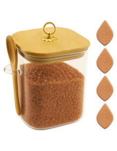 Contenedor de Azúcar Moreno HGEKLIZV 850ml con Tapa de Bambú