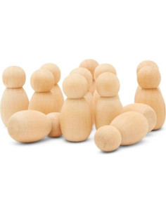 Muñecas de Clavo de Madera Sin Terminar 3.5 cm y 6 cm - Paquete de 25 Woodpeckers 2