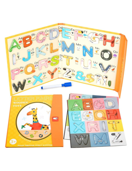 Letras Magnéticas de Madera TBFUNNY con Libro Educativo