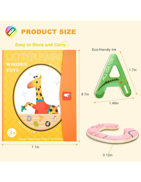 Letras Magnéticas de Madera TBFUNNY con Libro Educativo