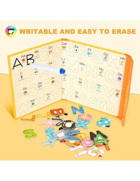 Letras Magnéticas de Madera TBFUNNY con Libro Educativo