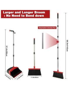 Juego de Escoba y Recogedor XXFLOWER con Mango Largo 143 cm 2