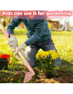 Azada de Jardín para Niños Xifando Rosa 79 cm Mango Madera 2