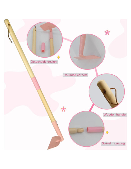 Azada de Jardín para Niños Xifando Rosa 79 cm Mango Madera