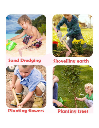 Azada de Jardín para Niños Xifando Rosa 79 cm Mango Madera