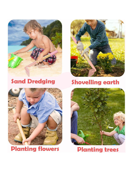 Azada de Jardín para Niños Xifando Rosa 79 cm Mango Madera
