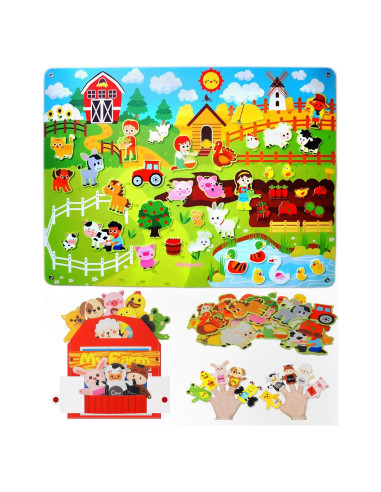 Juego de Actividades de Granja Kikiyaki con Marionetas Montessori