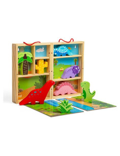 Caja de Juego de Dinosaurios Bigjigs Toys - 5 Piezas de Madera