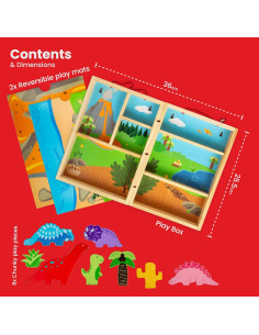 Caja de Juego de Dinosaurios Bigjigs Toys - 5 Piezas de Madera 2