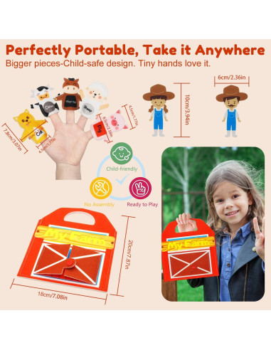 Juego de Actividades de Granja Kikiyaki con Marionetas Montessori