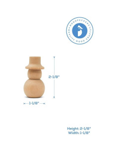 Muñecos de Nieve de Madera Woodpeckers 5.4 cm - Paquete de 12 2
