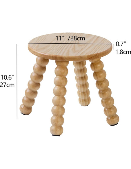 Taburete de Madera Sólida HuiDao 27 cm Antideslizante
