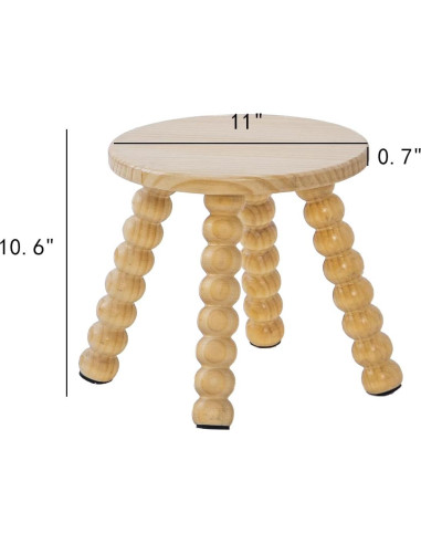 Taburete de Madera Sólida HuiDao 27 cm Antideslizante