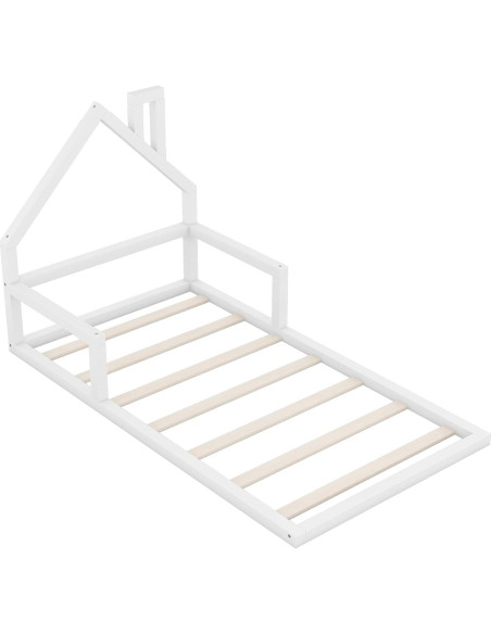 Cama de Piso Twin Harper & Bright con Cabecera Casa Blanca