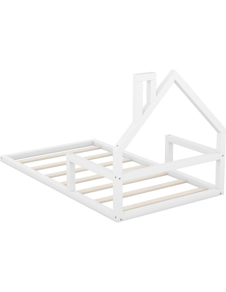 Cama de Piso Twin Harper & Bright con Cabecera Casa Blanca