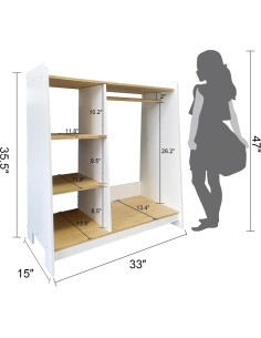 Armario Colgante Abierto Sholramo KA01A Blanco 84x38x90cm 2