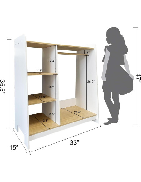 Armario Colgante Abierto Sholramo KA01A Blanco 84x38x90cm