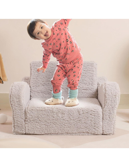 Sofá Plegable para Niños MOMCAYWEX 2-en-1 Gris