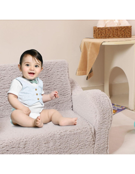 Sofá Plegable para Niños MOMCAYWEX 2-en-1 Gris