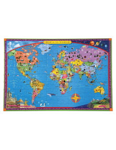 Rompecabezas Mapa del Mundo 100 Piezas eeBoo 68.5x45.7 cm