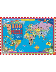 Rompecabezas Mapa del Mundo 100 Piezas eeBoo 68.5x45.7 cm 2