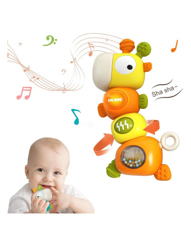 Juguete Sensorial Montessori para Bebés Amarillo 4 en 1