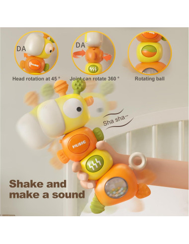 Juguete Sensorial Montessori para Bebés Amarillo 4 en 1