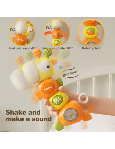 Juguete Sensorial Montessori para Bebés Amarillo 4 en 1