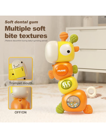 Juguete Sensorial Montessori para Bebés Amarillo 4 en 1