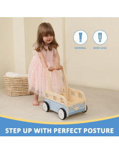 Andador de Madera HappyPals Azul para Niños 1-3 Años 2