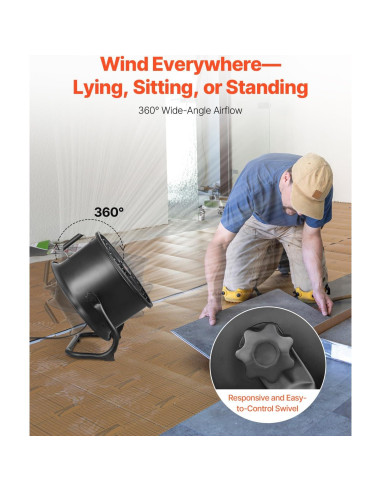 Ventilador de Piso VEVOR 35.56 cm Industrial 3 Velocidades