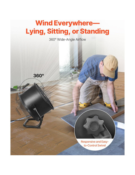 Ventilador de Piso VEVOR 35.56 cm Industrial 3 Velocidades