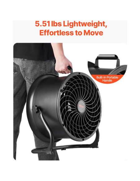 Ventilador de Piso VEVOR 35.56 cm Industrial 3 Velocidades