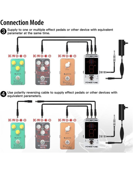 JOYO Power Tune JF-18R Fuente de Alimentación y Afinador 9V