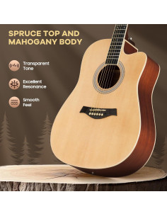 Guitarra Acústica CAHAYA 41" Natural para Principiantes 2