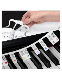 Etiquetas de Notas para Teclado de Piano GQT, Silicona 88 Teclas