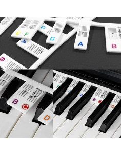 Etiquetas de Notas para Teclado de Piano GQT, Silicona 88 Teclas 2