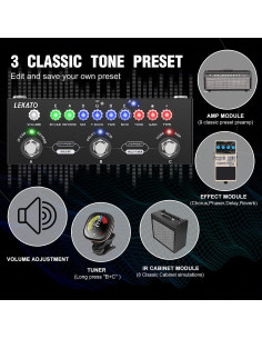 Pedal de Efectos Múltiples LEKATO CUBE BABY para Guitarra 2