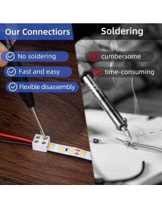 20 Conectores LED 2 Pines 8mm SIOKUY Sin Soldadura 2