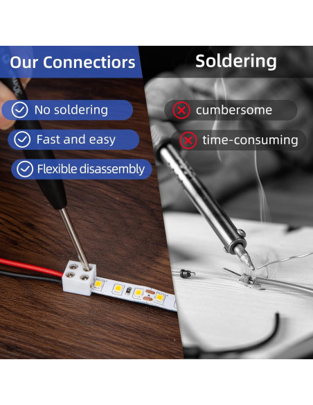 20 Conectores LED 2 Pines 8mm SIOKUY Sin Soldadura