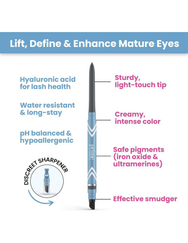 Delineador PrimeEyes Glide Negro - Resistente al Agua y Larga Duración