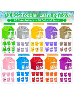 Juguetes Montessori Genuvi 70 Pcs Animales del Bosque 1-3 Años 2