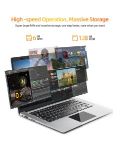 Laptop SAIWAN A1407N 14.1" FHD 6GB RAM 128GB Gris Oscuro 2