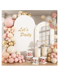 Soporte de fondo de arco blanco Jobkoo 1.88m y 1.68m con luces