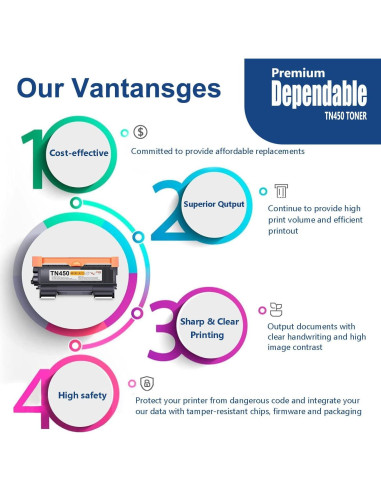 Cartucho de Tóner Negro TN-450 Aluminio 2-Pack Alto Rendimiento