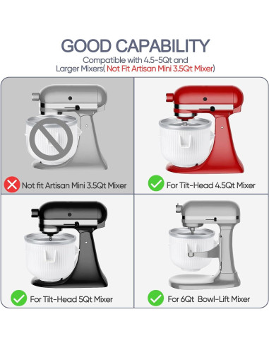 Hacedor de Helados Kitwanda 2 Cuartos para Batidora Kitchenaid