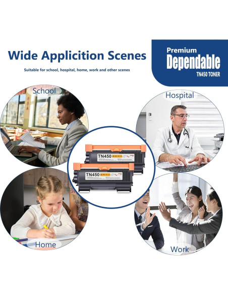 Cartucho de Tóner Negro TN-450 Aluminio 2-Pack Alto Rendimiento